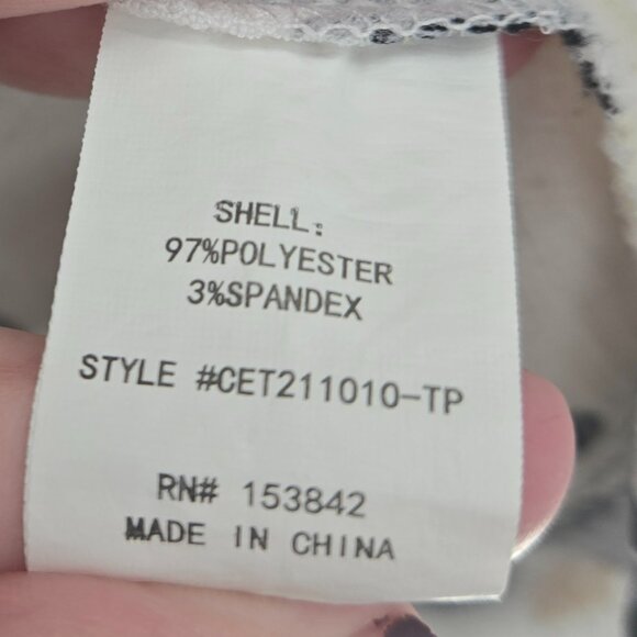 Melloday White Floral V-Neck Long Sleeve Pullover Casual Textured Blouse 2x - Picture 10 of 11